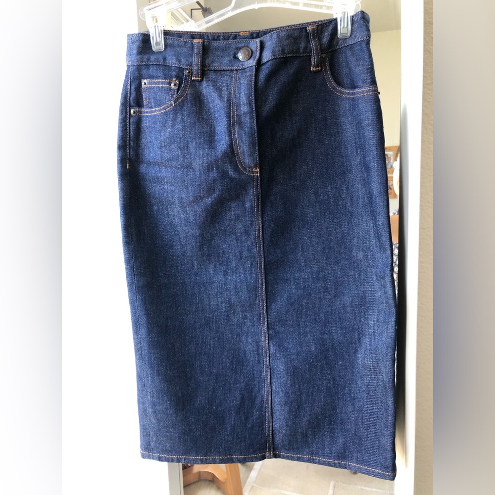 Denim pencil skirt in size 27. JCREW.